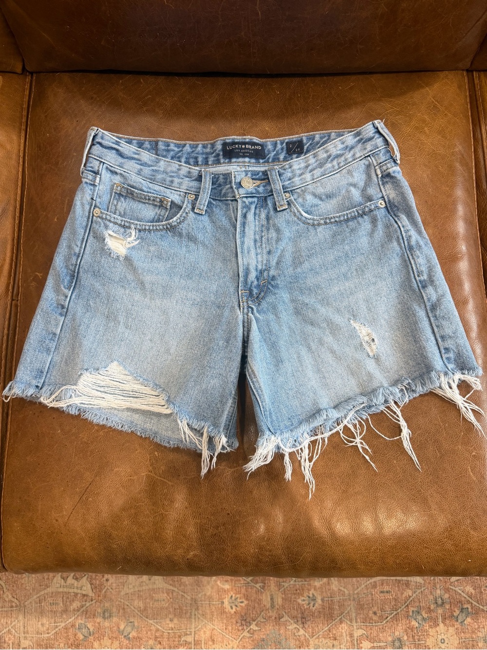 Lucky Brand Light Blue Distressed Denim Cutoff Shorts